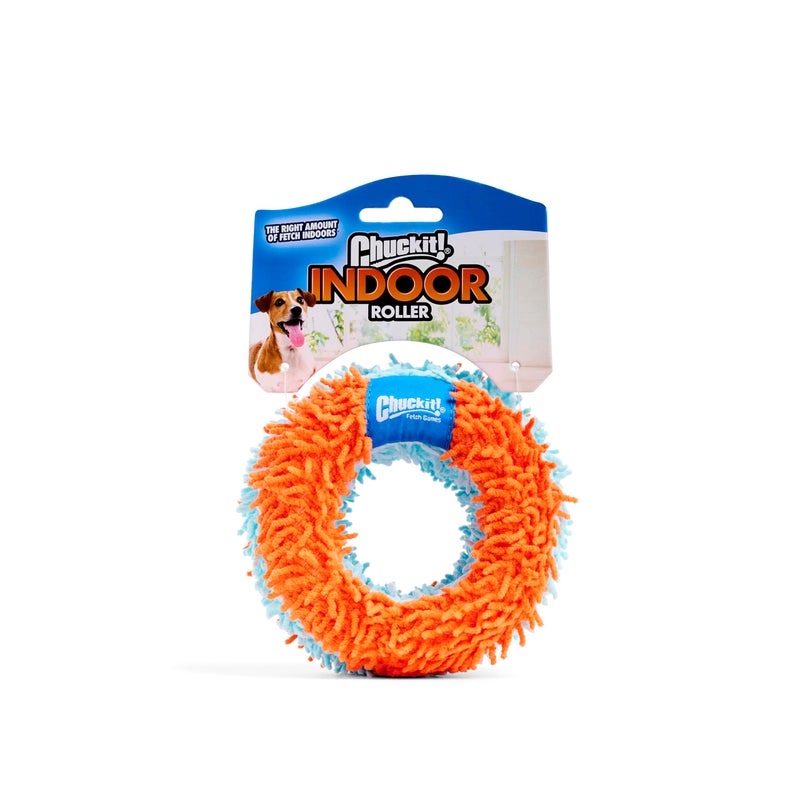 Chuckit! Indoor Fetch Roller Toy for Dogs - Interactive Dog Toys for Boredom, Orange and Blue - Image 1